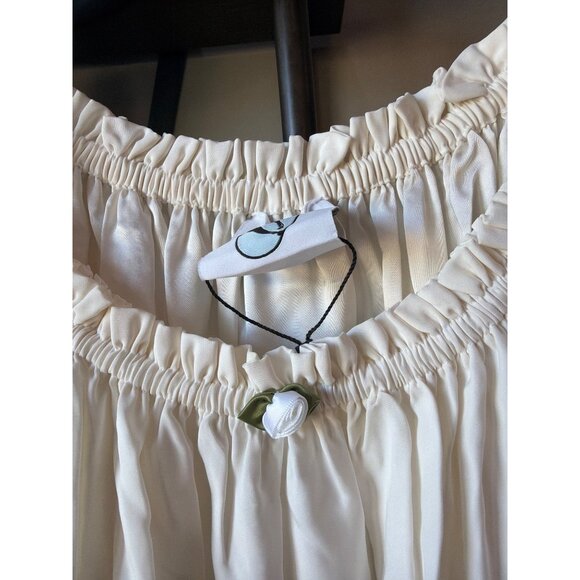 Sleeper Zephir Relaxed Ruffle Trim Maxi Dress White Womens Size Large - Picture 12 of 16